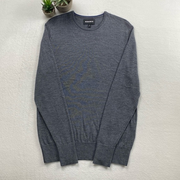 Bonobos Washable Extra Fine Merino Wool Knit LS Crewneck Pullover Sweater